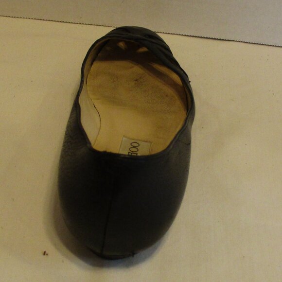 Jimmy Choo Woman Size 37 Black Tan Slide On Flat Shoes - Picture 9 of 13